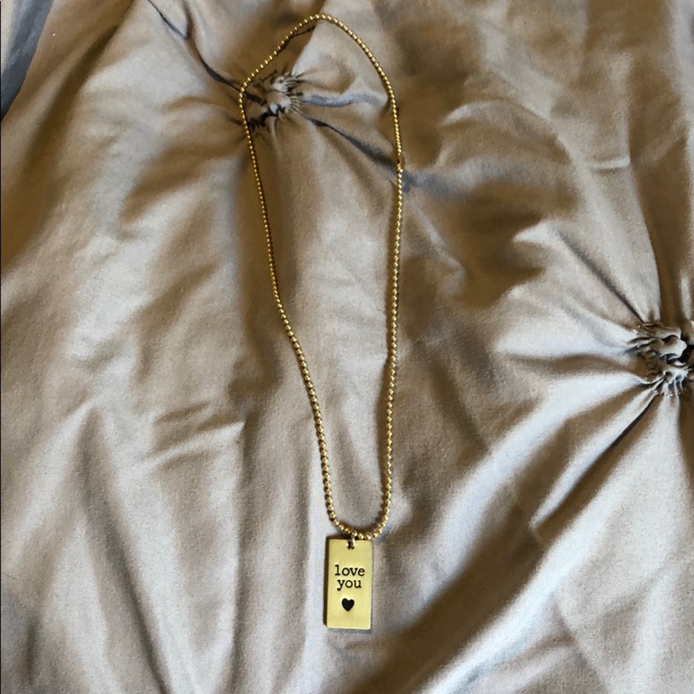 Double sided “love you” necklace